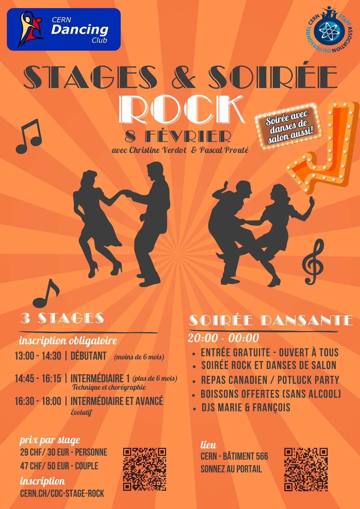 Stage et Soir\u00e9e Rock (Danses de Salon dans la Soir\u00e9e aussi) - CERN Dancing Club