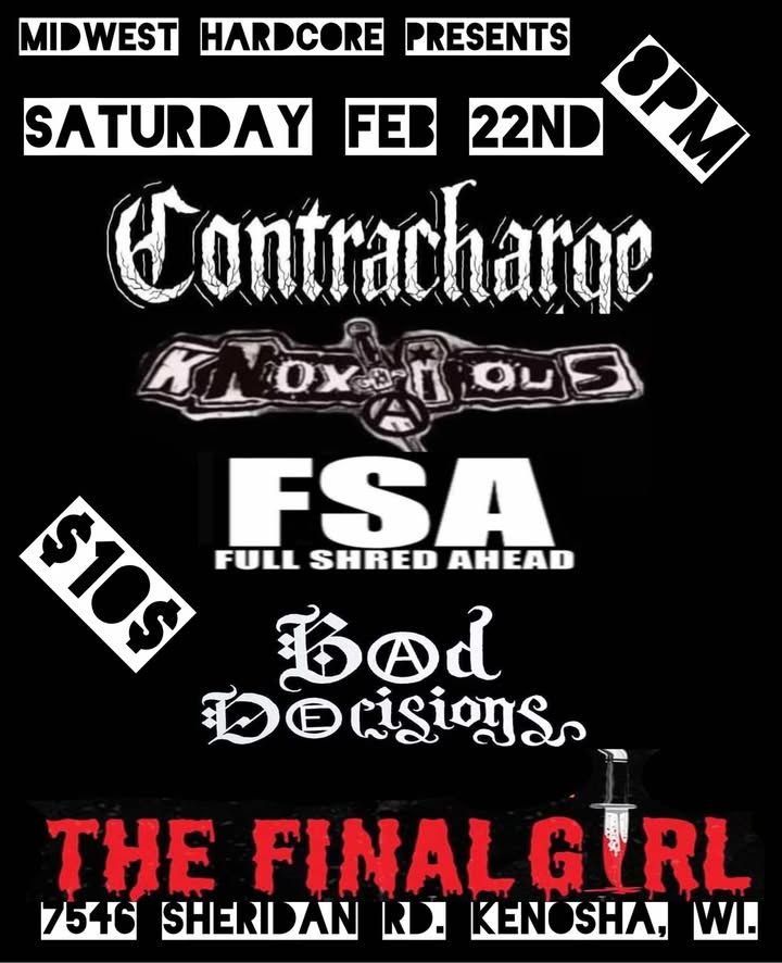 Midwest Hardcore Presents :: Contracharge\/FSA\/Knoxious\/Bad Decisions 