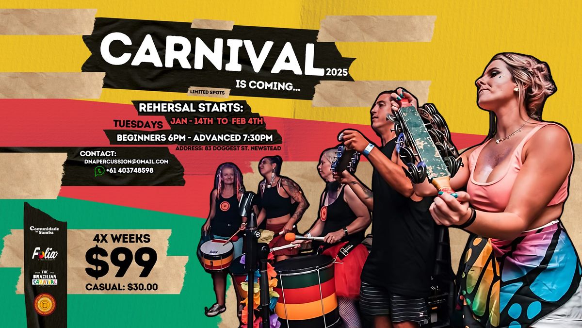 Brazilian Drumming - Carnival is coming - 14\/01\/25 - Samba Vibes