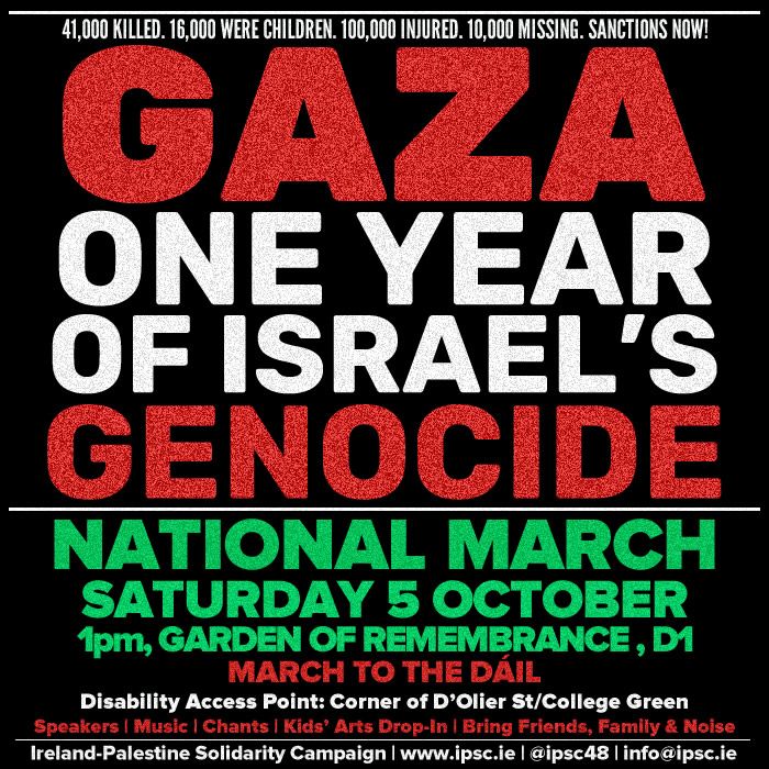 National Demonstration: One Year of Israel's Gaza Genocide - Sanctions Now!