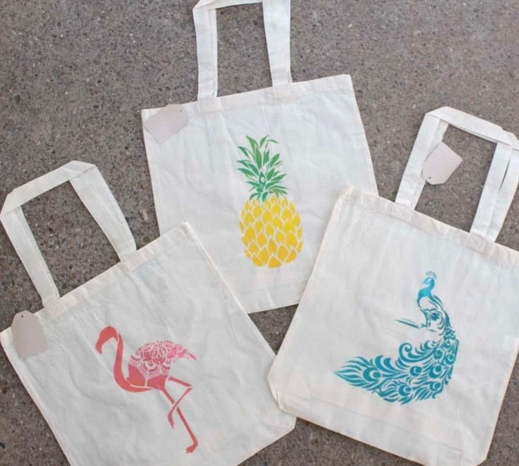 Howland Green Library: Stenciled Tote Bags