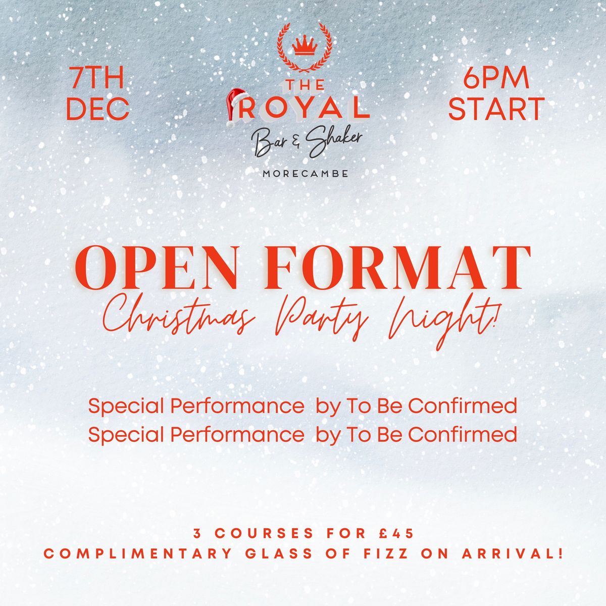 Open Format Christmas Party Night at The Royal Bar & Shaker \ud83c\udf84\ud83c\udfb6