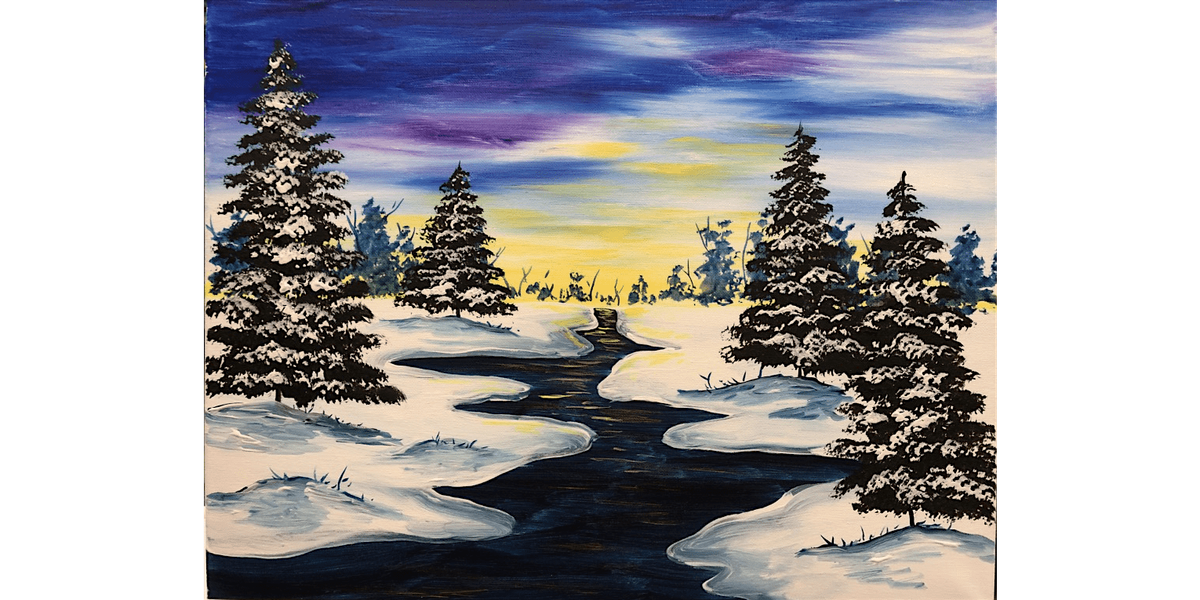 Shimmering Winter River - Paint and Sip in Sacramento | Classpop!\u2122
