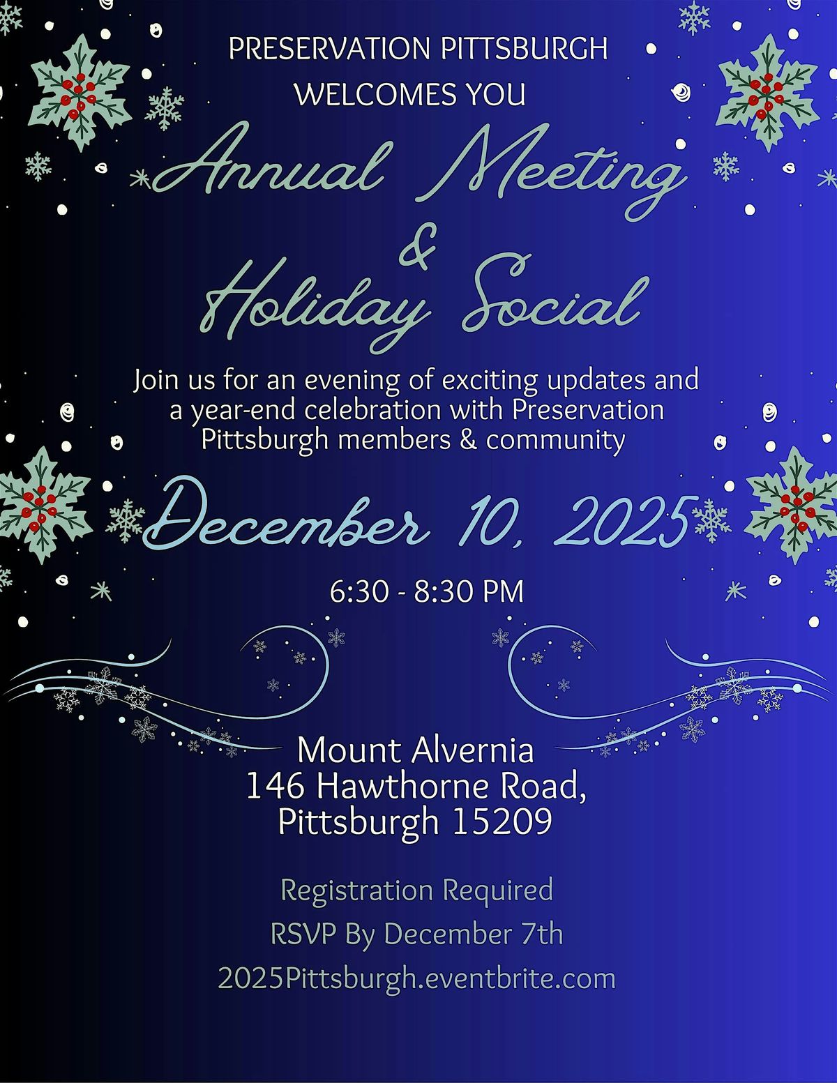 Preservation Pittsburgh\u2019s Holiday Social & Annual Meeting