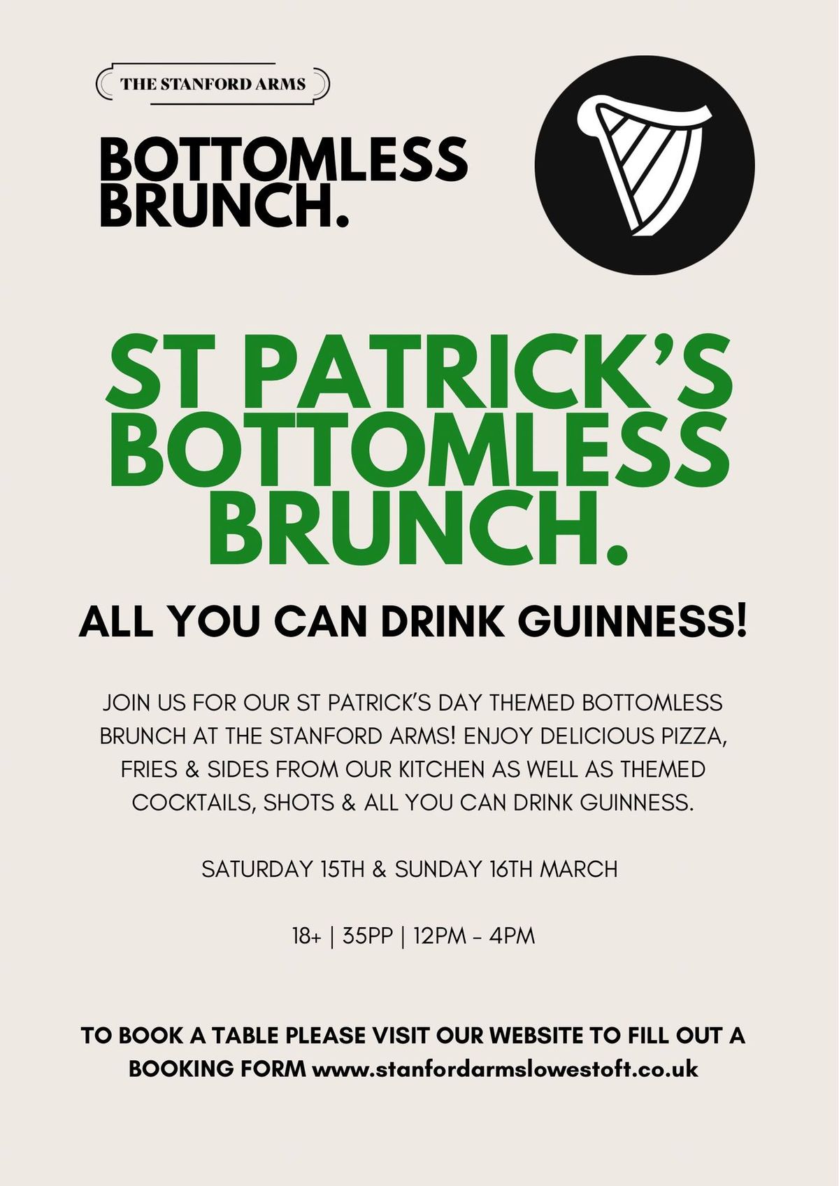 St Patrick\u2019s bottomless brunch 