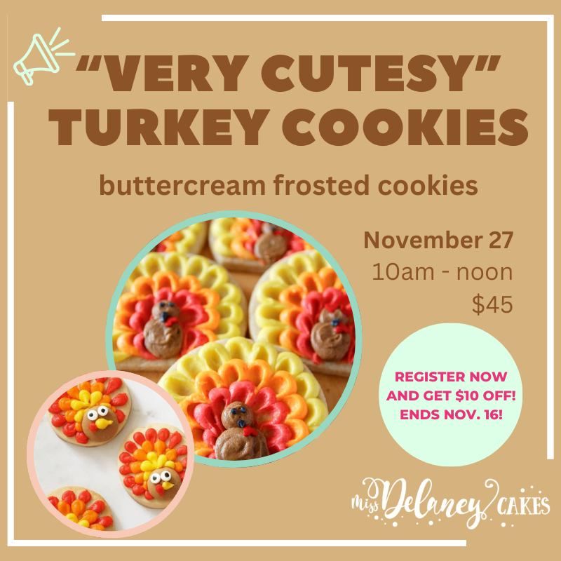 Very Cutesy Turkey Day Cookie Class at Cut and Paste Craft Studio