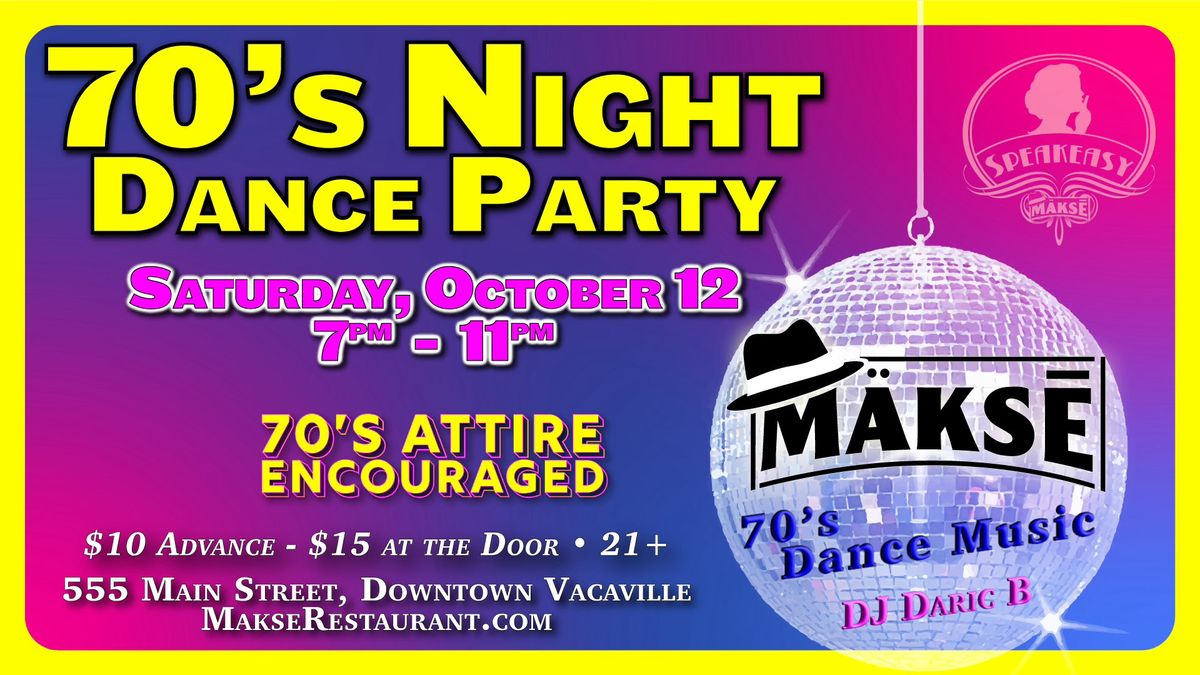 70's Night Dance Party with DJ Daric B