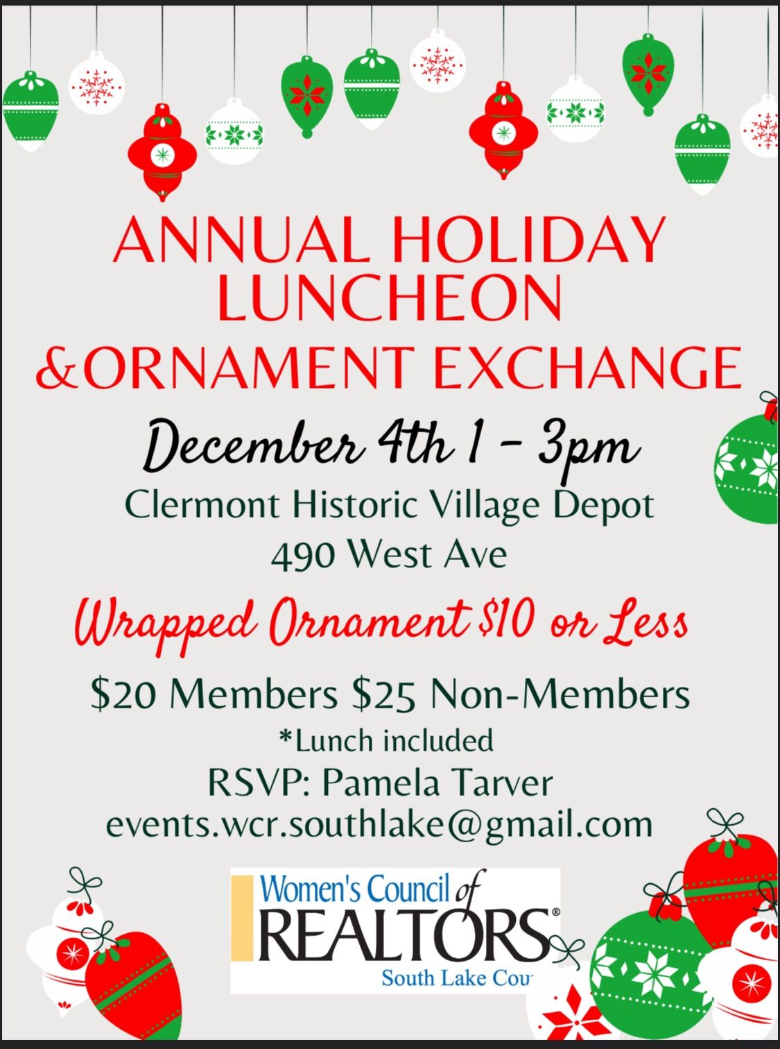 Our Annual Holiday Luncheon and Ornament Exchange