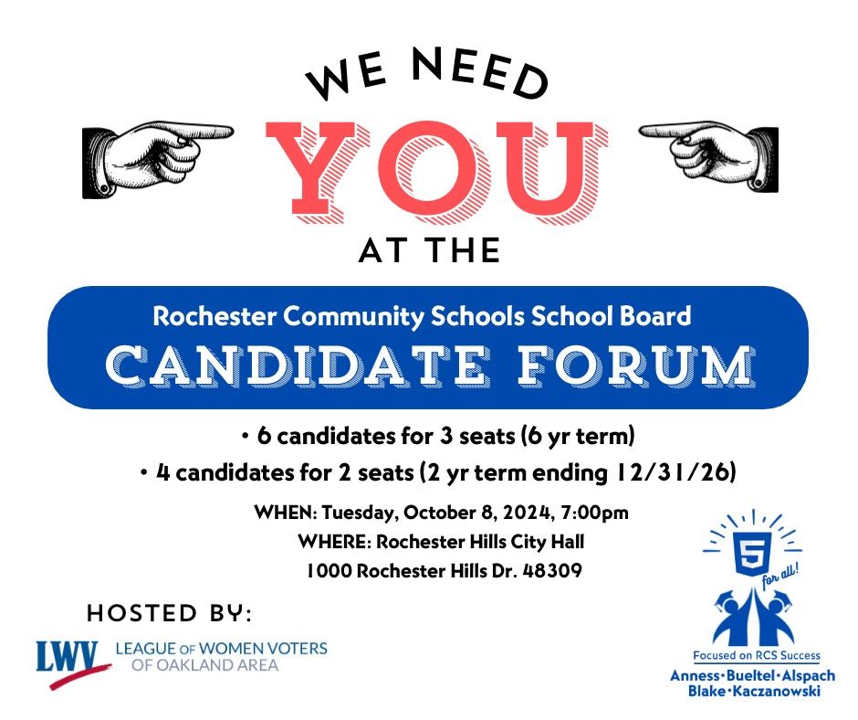 League of Women Voters RCS BOE Candidate Forum