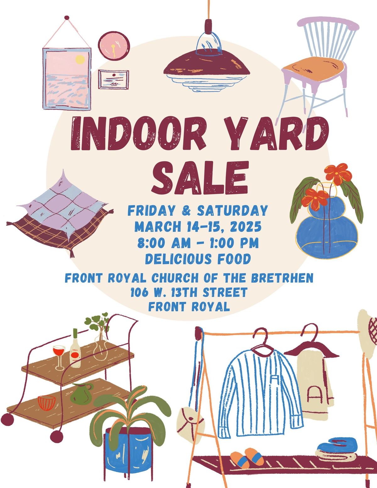 LARGE INDOOR YARD SALE Fri & Sat