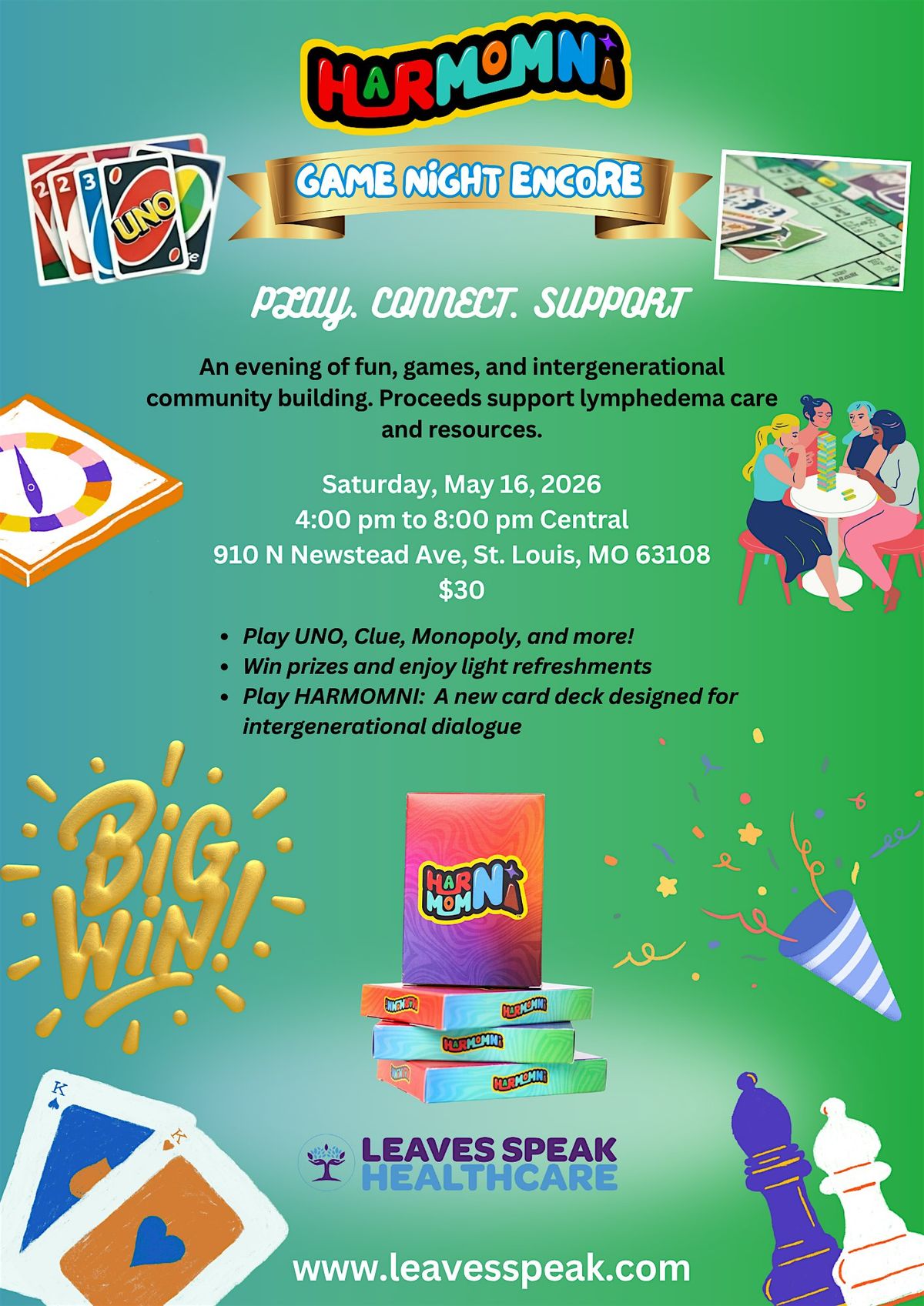HARMOMNI\u2122 Game Night Encore: Play. Connect. Support.
