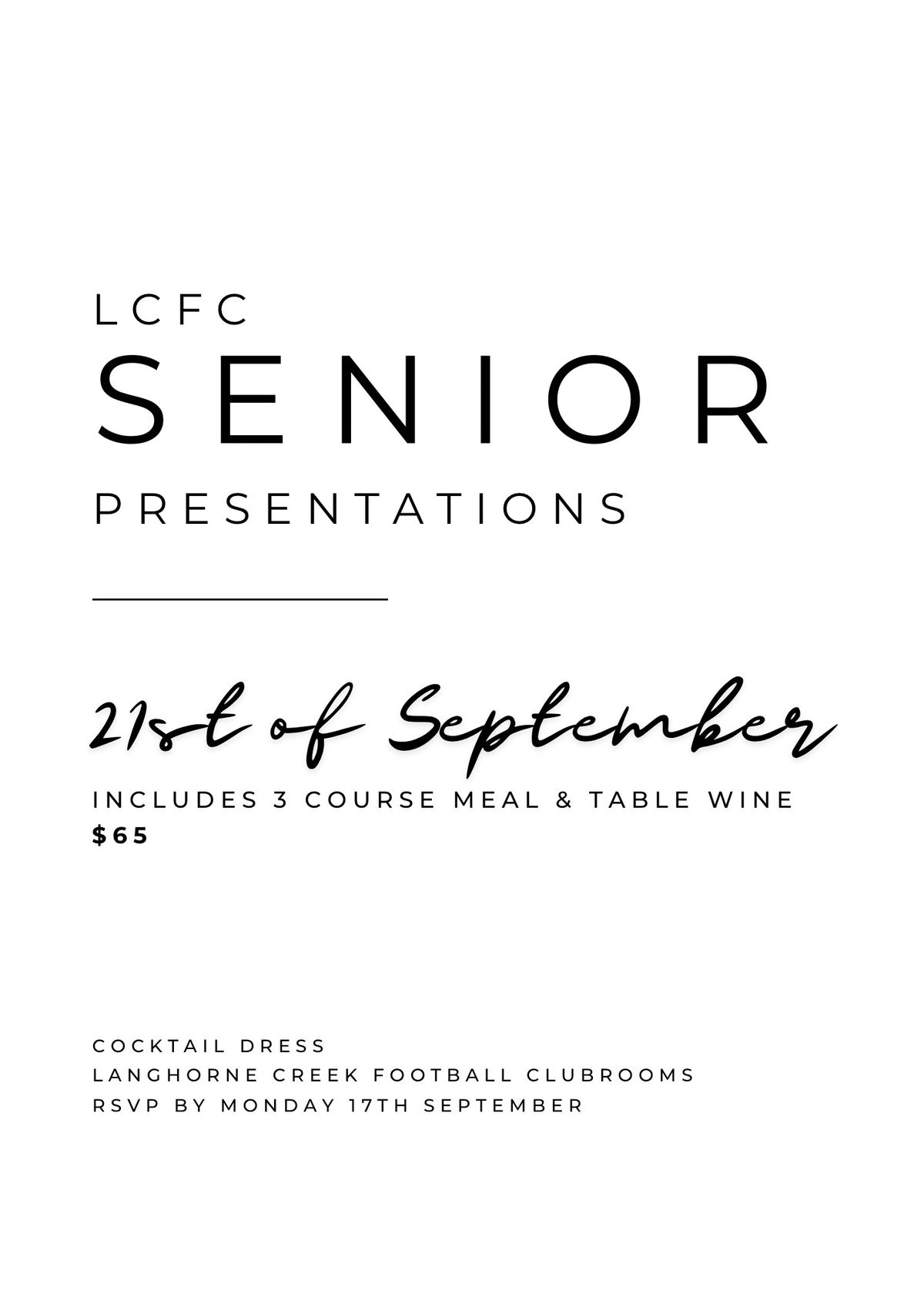 LCFC Senior Presentation Night