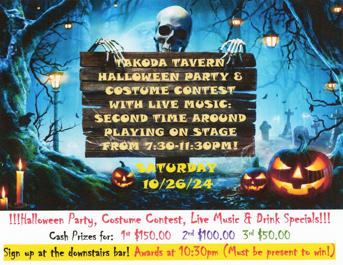 Halloween Party & Costume Contest w\/ Second Time Around on stage!