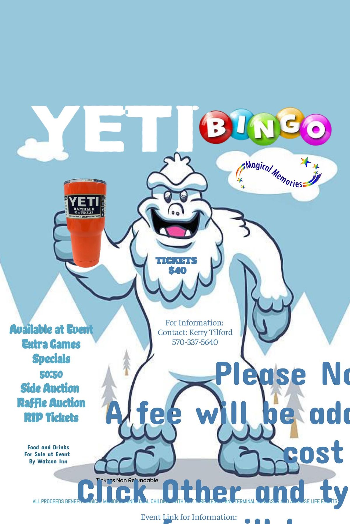 Magical Memories Yeti Bingo