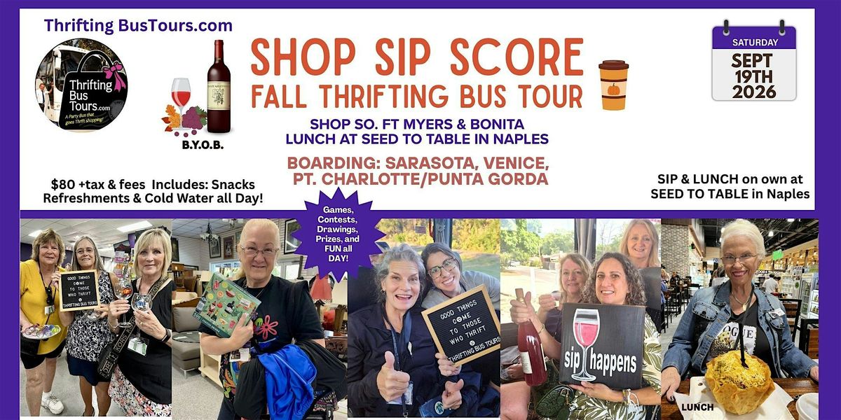 9\/19 SHOP SIP SCORE Shop So. Ft. Myers & Bonita Board Sara Ven PtC\/PG