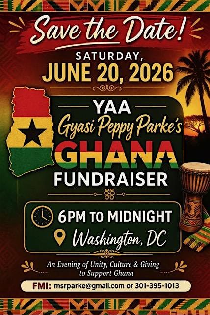 Yaa Gyasi Peppy Parke's annual Fundraiser for Ghana