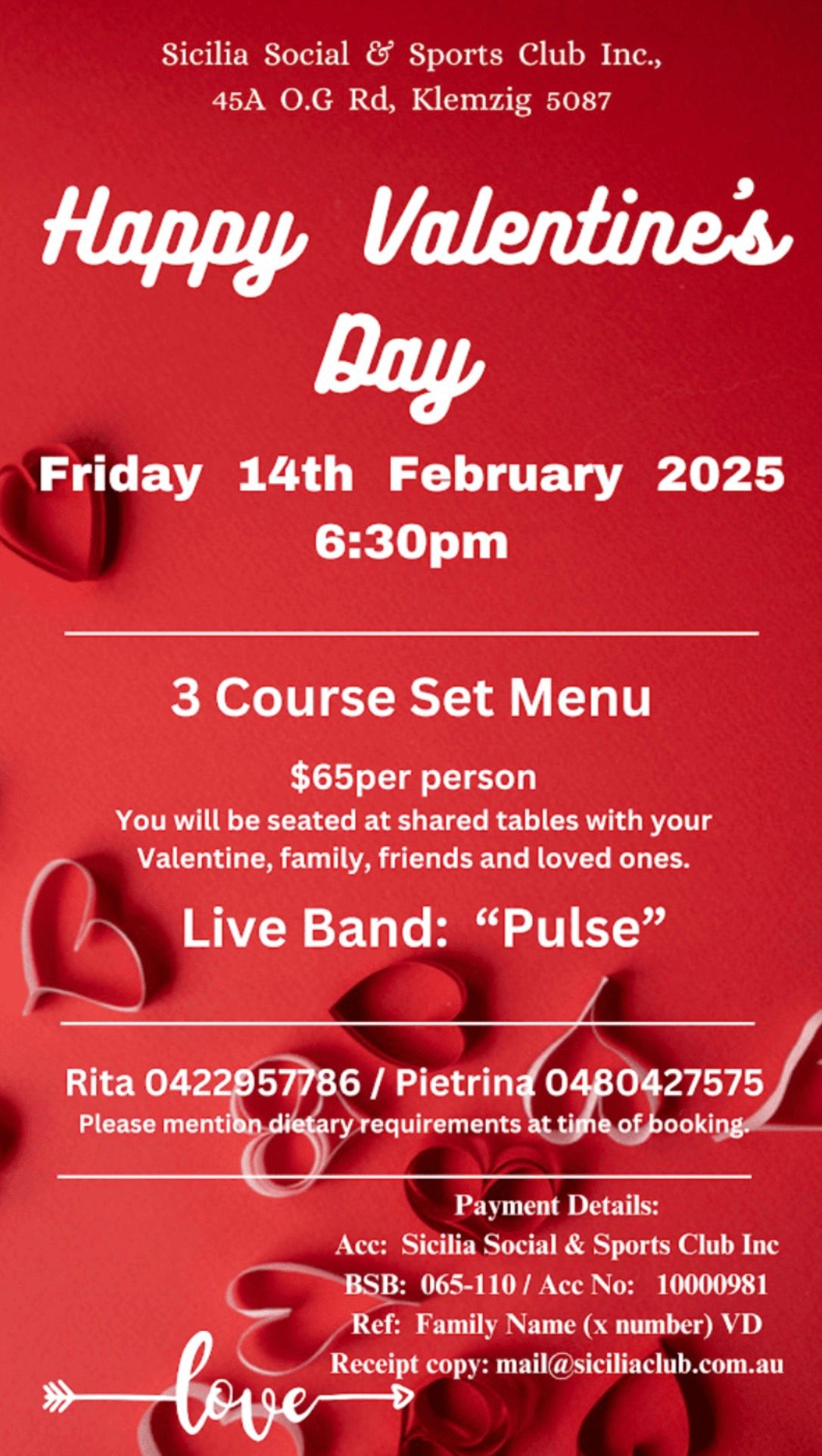 Valentine\u2019s Day Dinner Dance