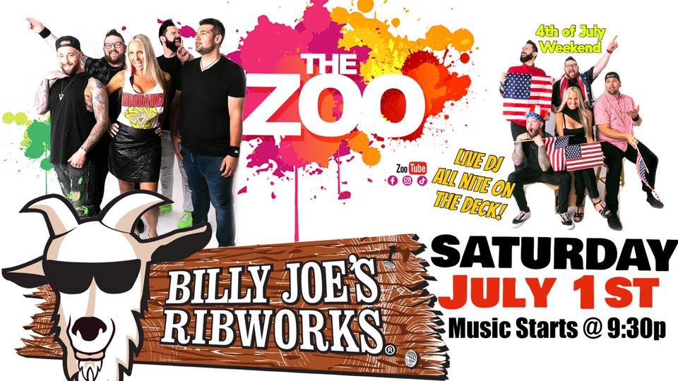 THE ZOO returns to Billy Joes Ribwork\u2019s Saturday Night July 1st
