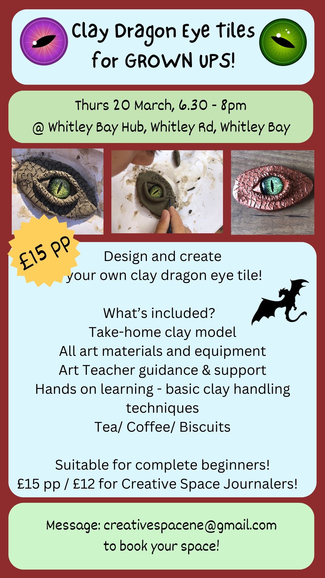 Clay Dragon Eye Tiles for Adults