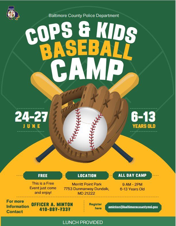 Baltimore County Police Cops and Kids Baseball Camp