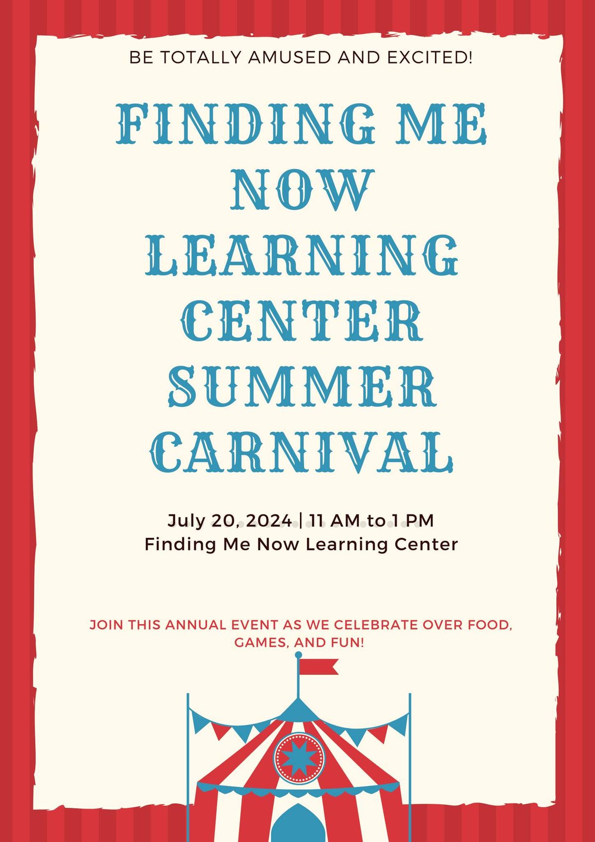 Finding Me Now Learning Center Summer Carnival