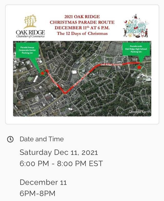 Oak Ridge Tn Christmas Parade 2022 Route Oak Ridge Christmas Parade, Oak Ridge, Tennessee, 11 December 2021