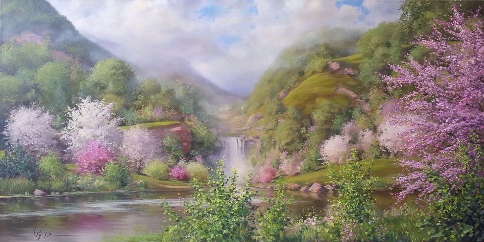 Spring Landscape. Master Class Oil Painting.