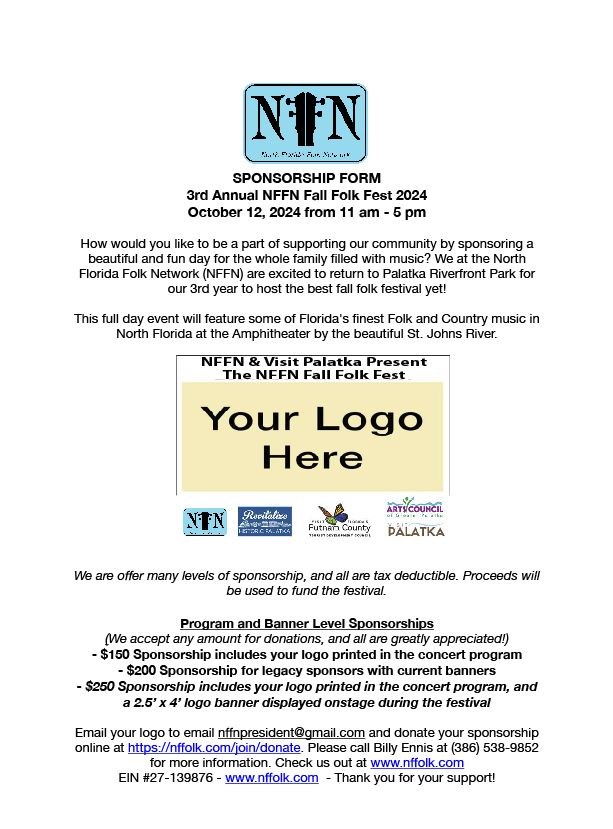 Sponsor the NFFN Folk Fest