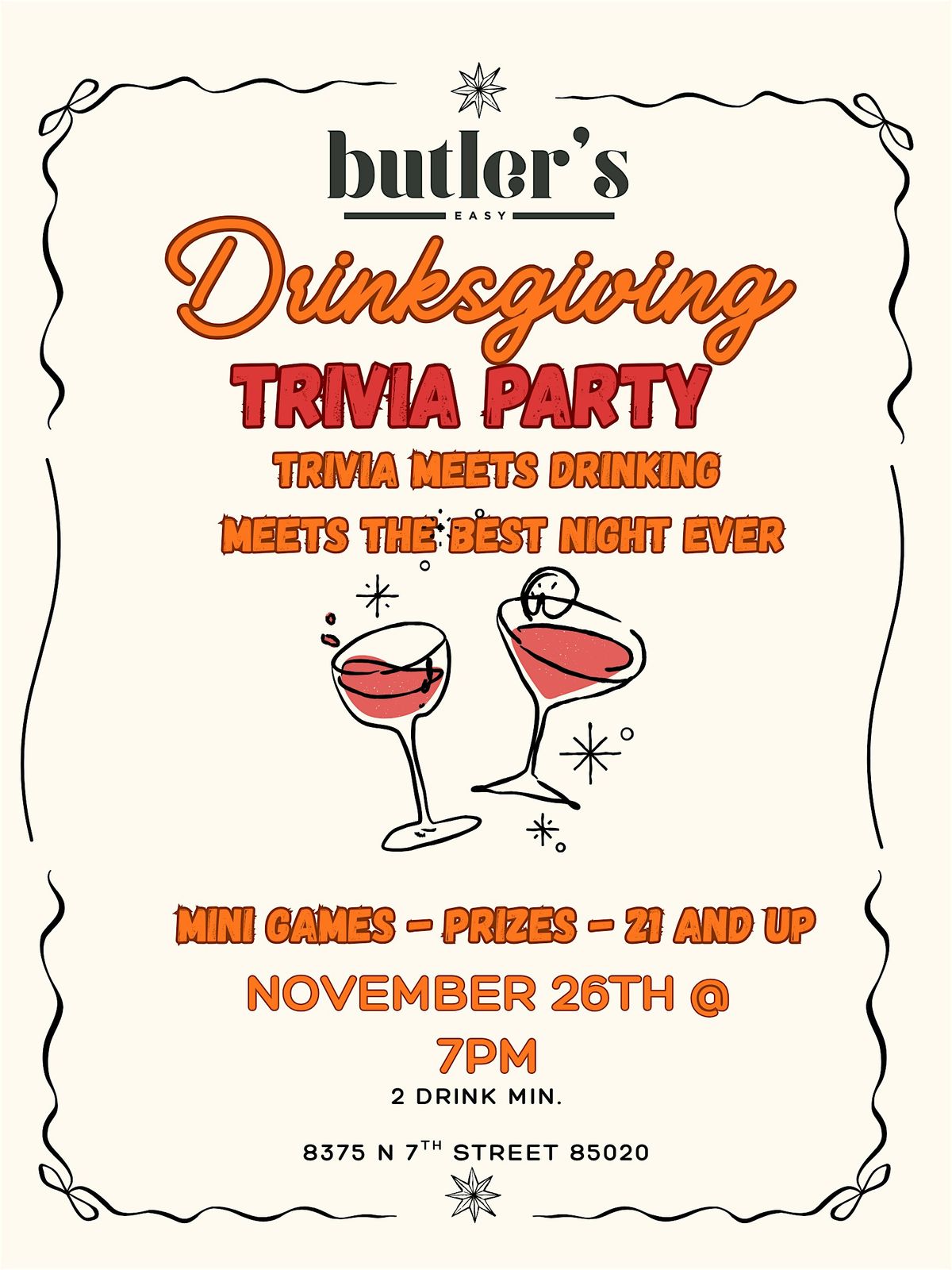 A Drinksgiving Trivia Party at Butler's Easy