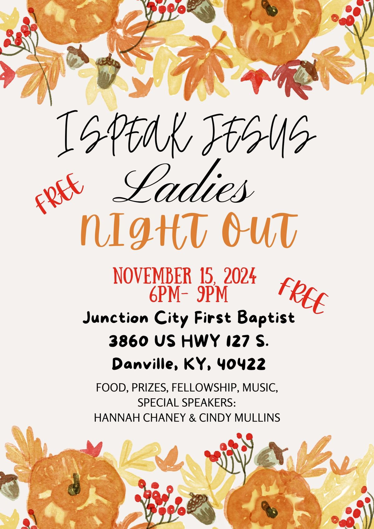 Ladies Night Out- I Speak Jesus