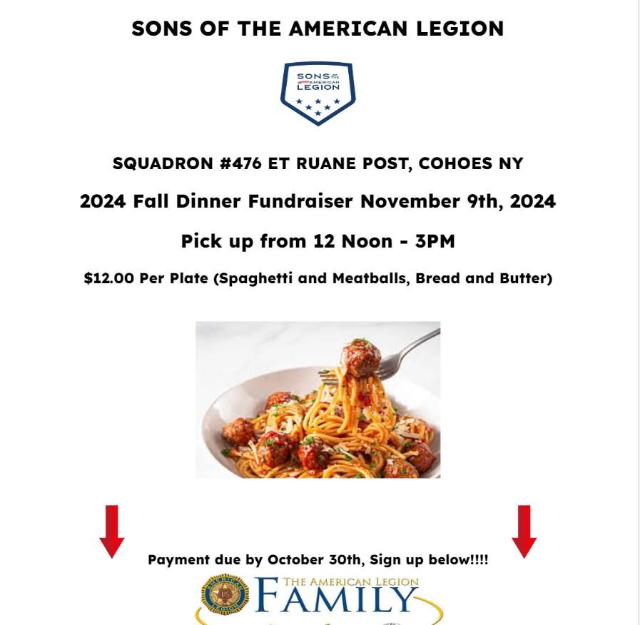 Fall Spaghetti and Meatball Dinner Fundraiser