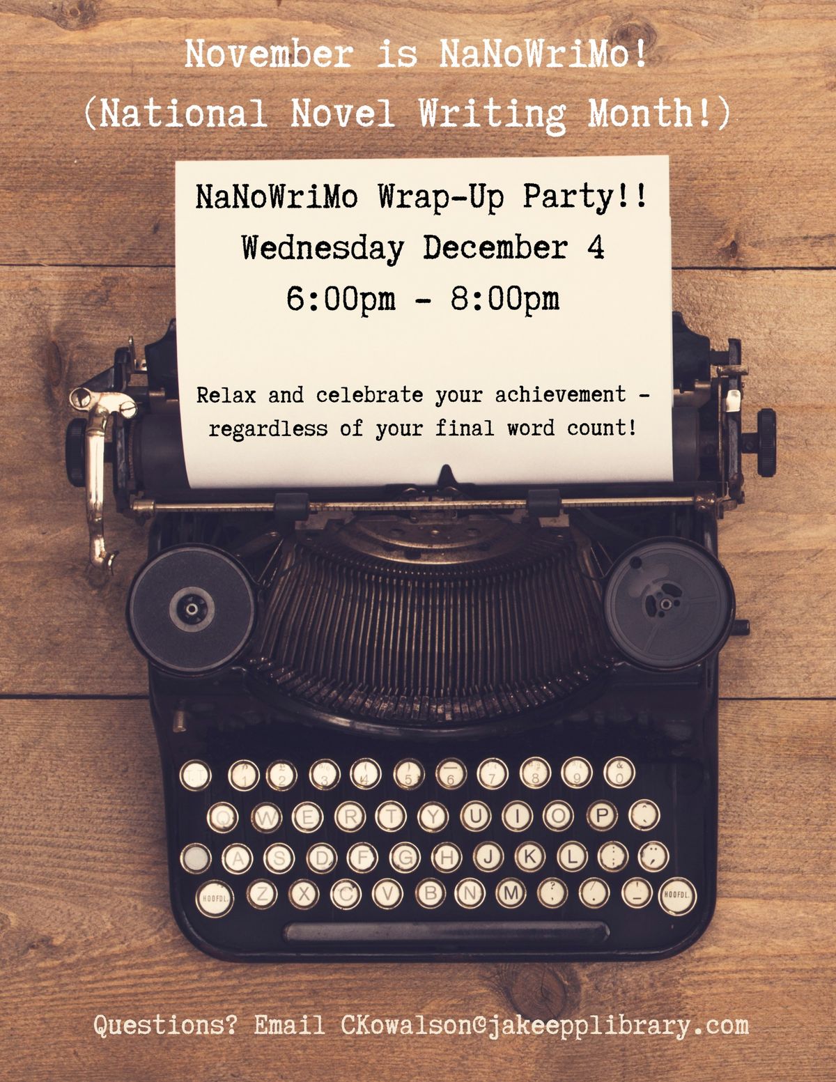 NaNoWriMo Wrap-Up Party!