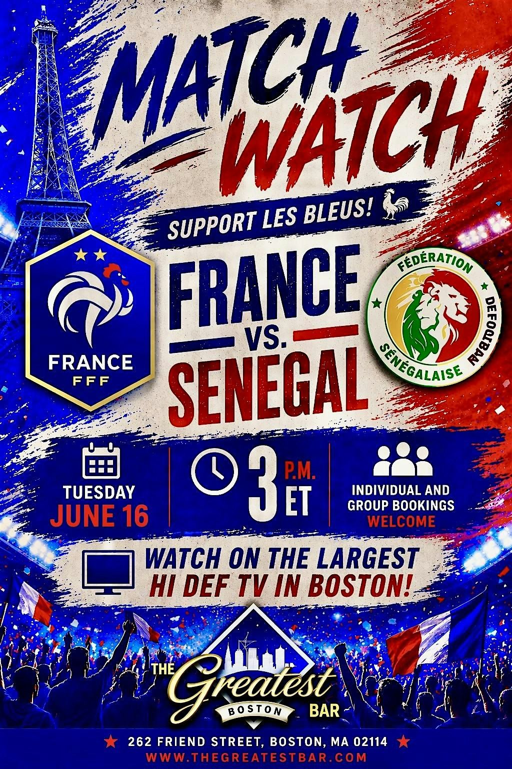 France vs Senegal World Cup Watch Party at The Greatest Bar