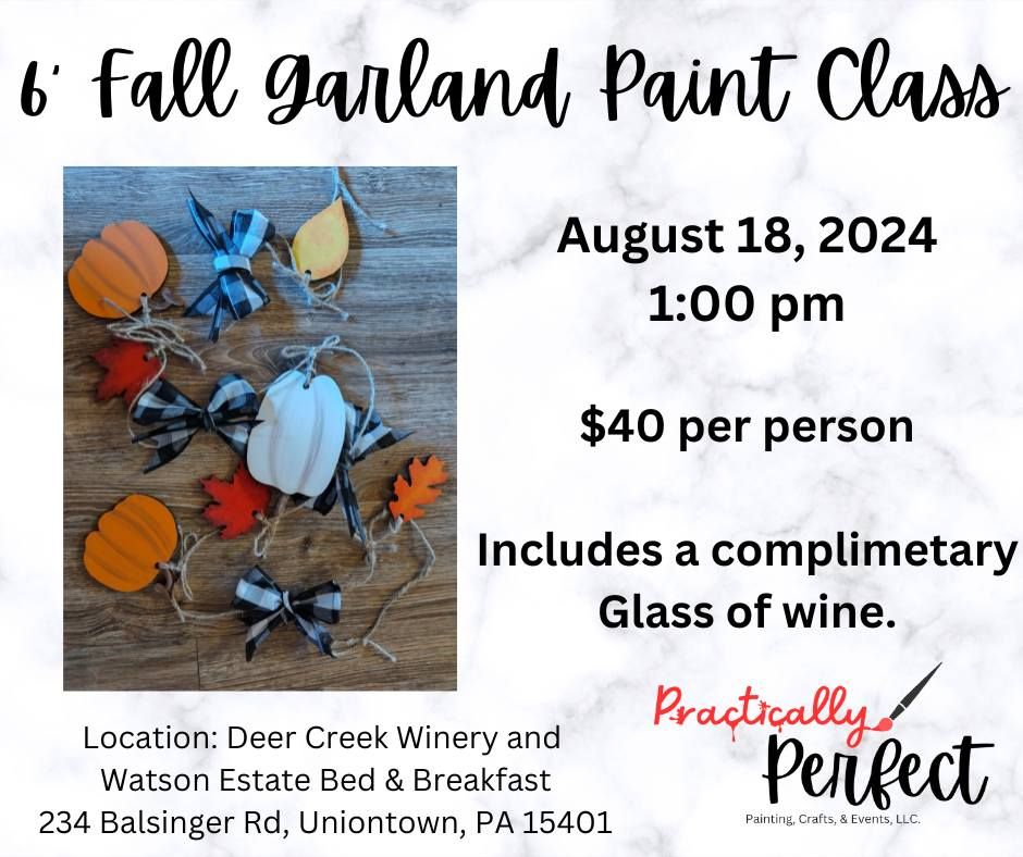 6' Fall Garland Paint Class