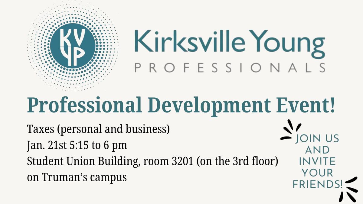 Professional Development Event - Taxes (Personal and Business)