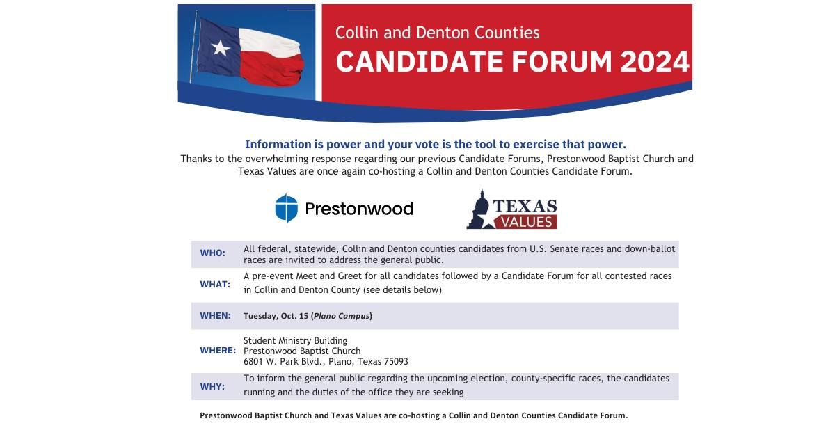 Collin and Denton Counties Candidate Forum 2024