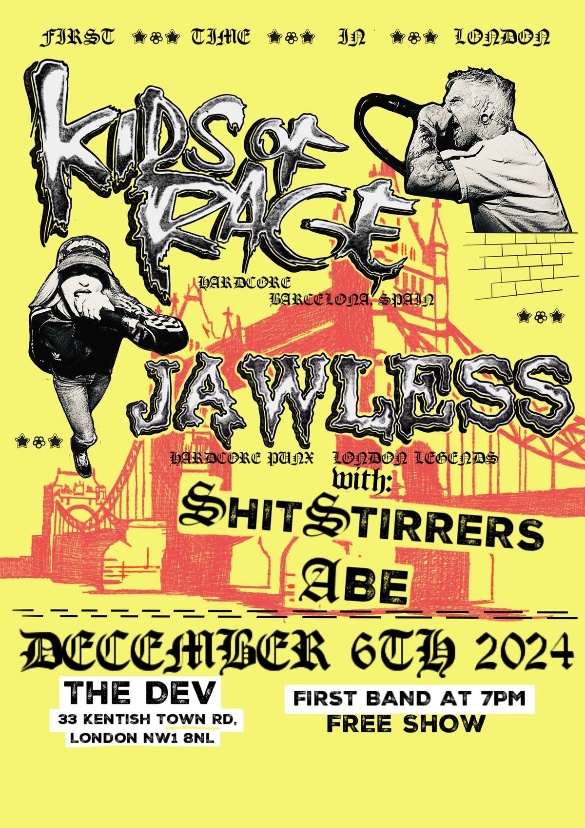 Kids Of Rage (Barcelona) + Jawless + ShitStirrers + ABE