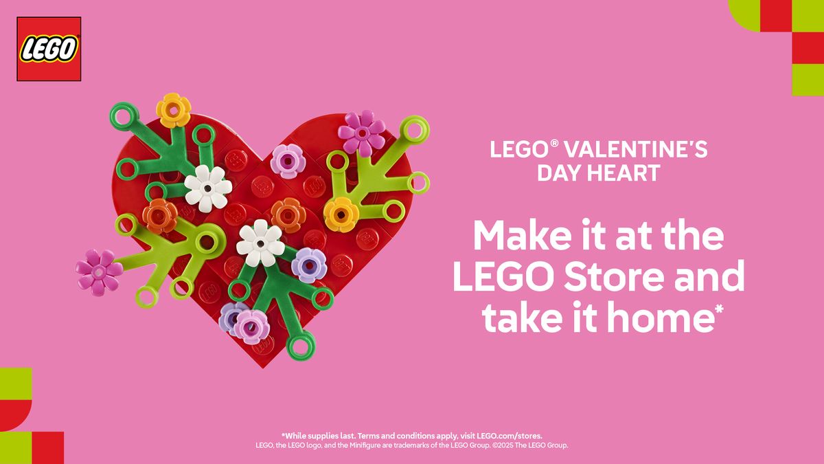 Build a LEGO Valentine's Day Heart and take it Home with you!