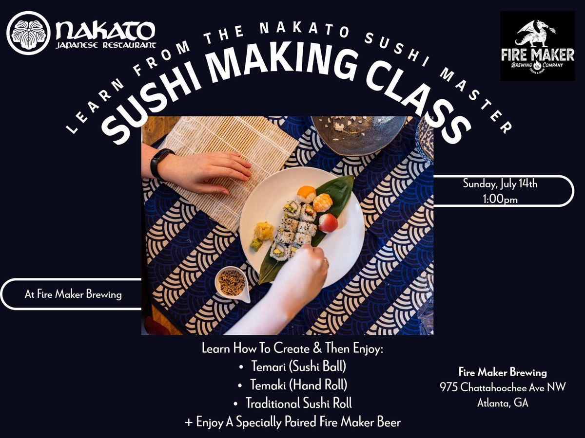 Sushi Making Class At Fire Maker Brewing