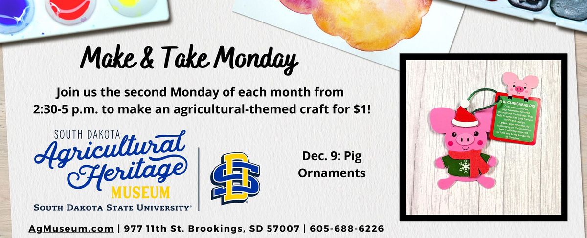 December Make & Take Monday: Pig Ornaments