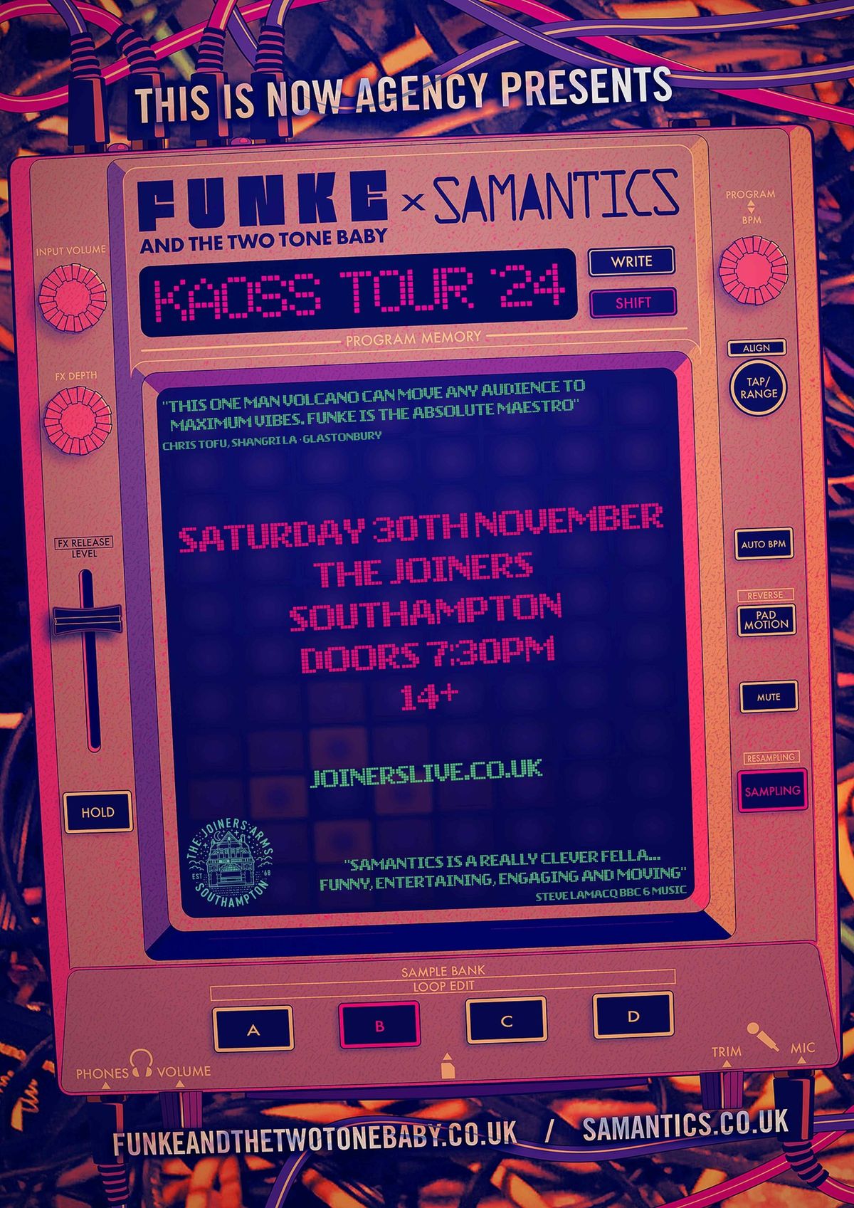 Funke and The Two Tone Baby + Samantics at The Joiners, Southampton