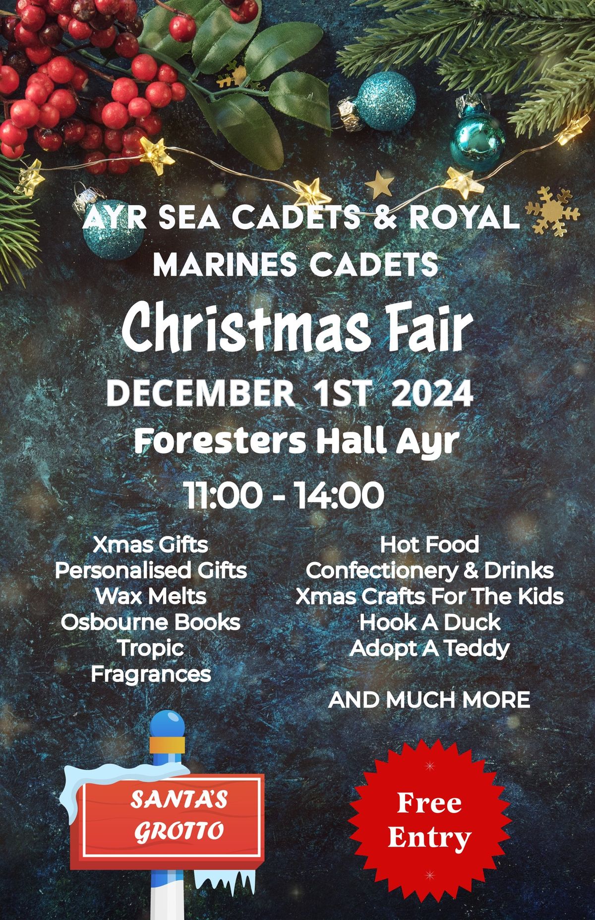 Christmas Fair in support of Ayr Sea Cadets & Royal Marines Cadets