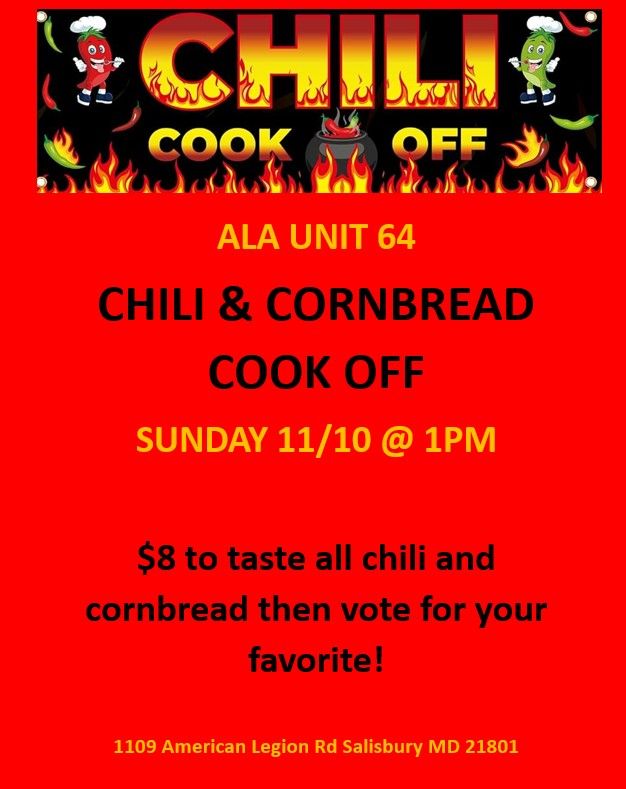 ALA Unit 64 Chili & Cornbread Cook Off