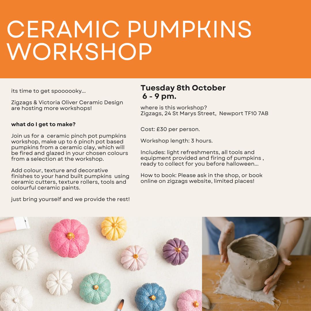 Handbuilt ceramic pumpkins workshop.