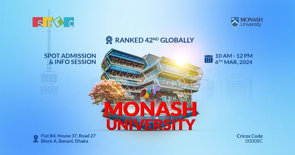 SHEC x MONASH UNIVERSITY - Information & Admission Session