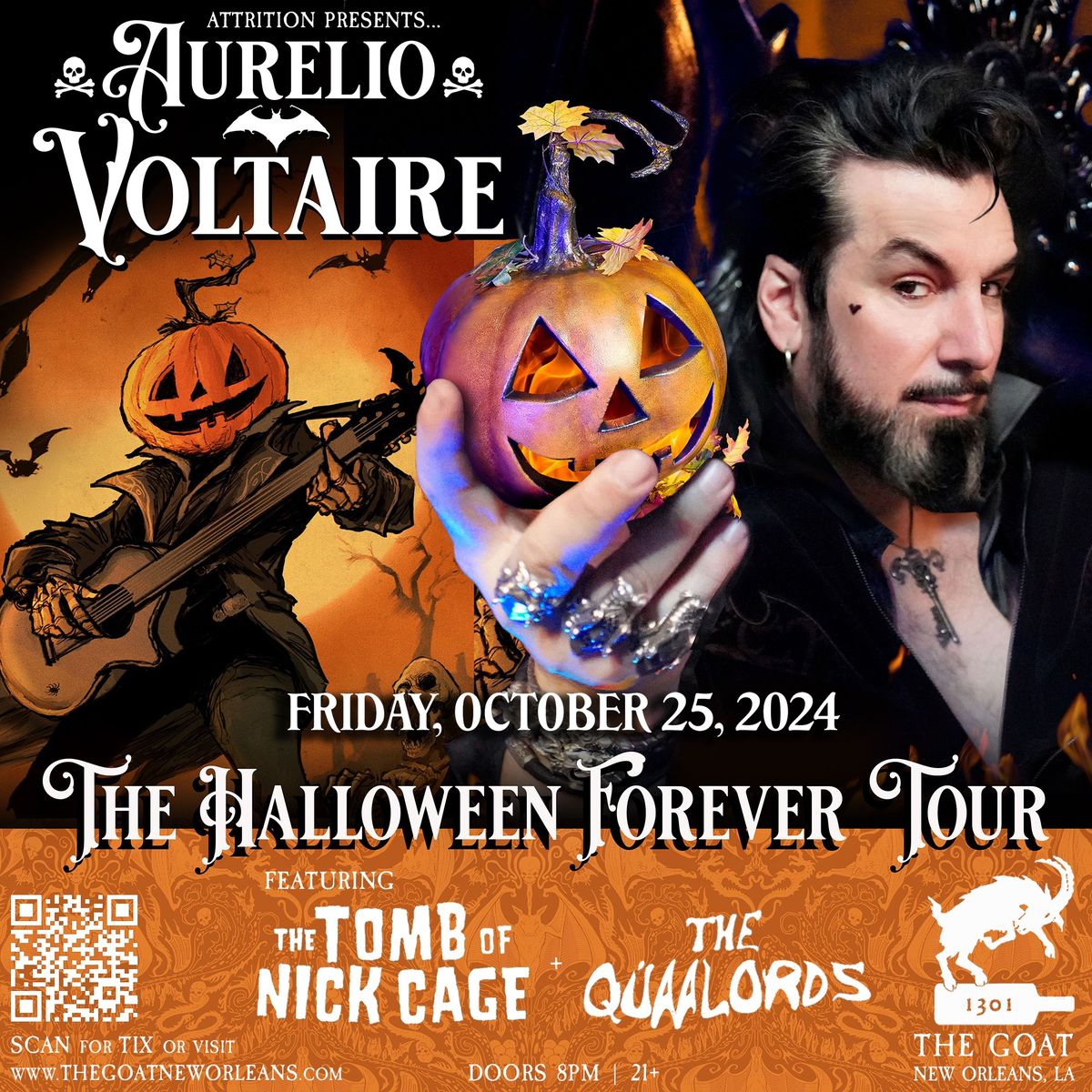 Attrition Presents: Aurelio Voltaire's Halloween Forever Tour with Tomb Of Nick Cage + The Quaalords