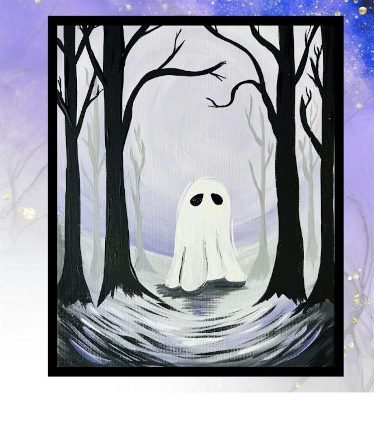 Haunted forest painting