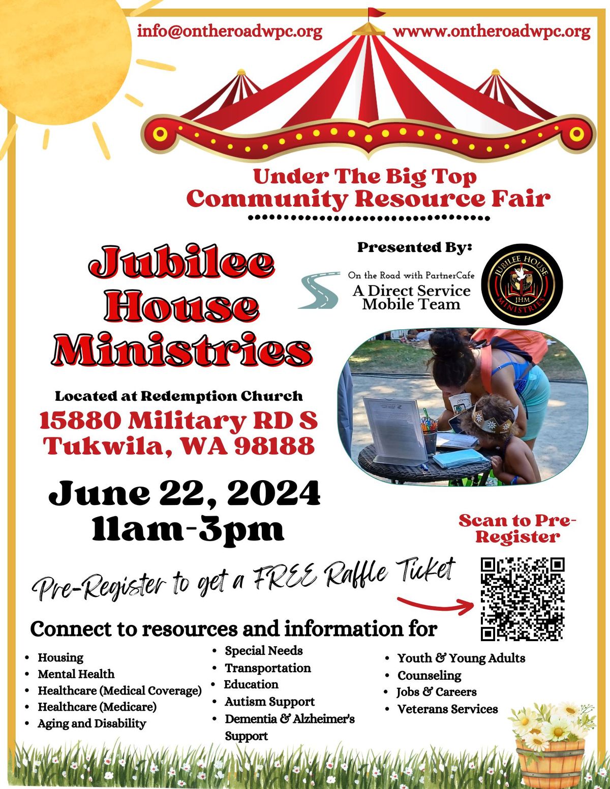 Under The Big Top Community Resource Fair WITH Jubilee House Ministries