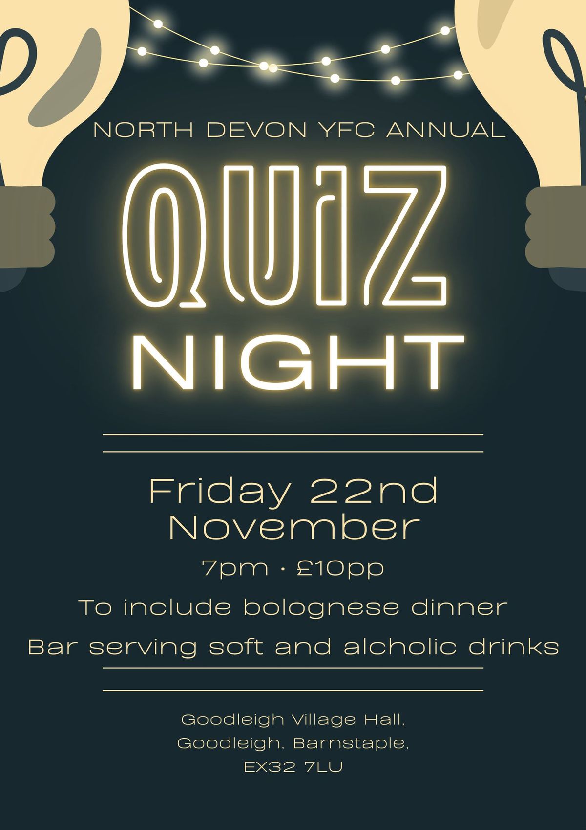 North Devon YFC's Beer and Bolognese Quiz Night