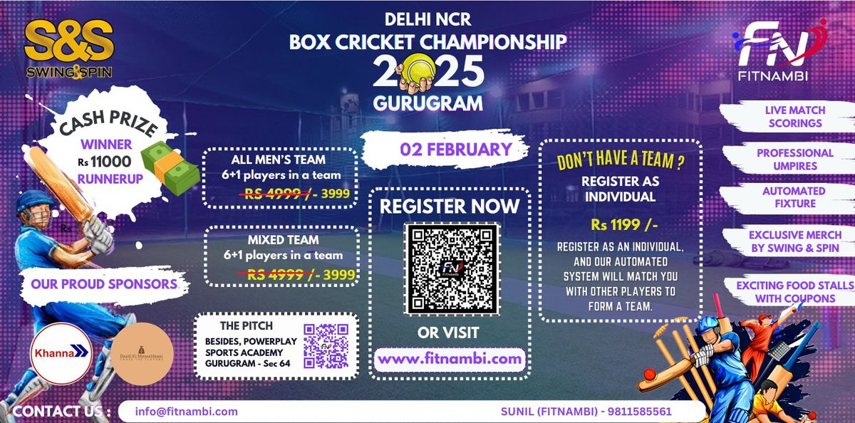 Delhi NCR Box Cricket Championship 2025 Gurugram